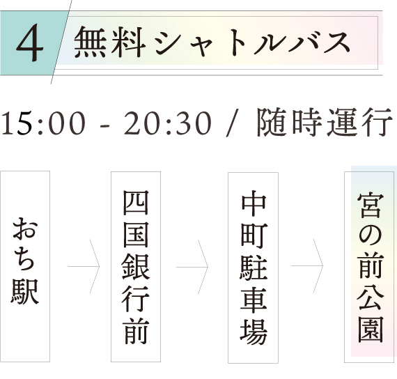 越知町ぼんぼり桜まつり　無料シャトルバス